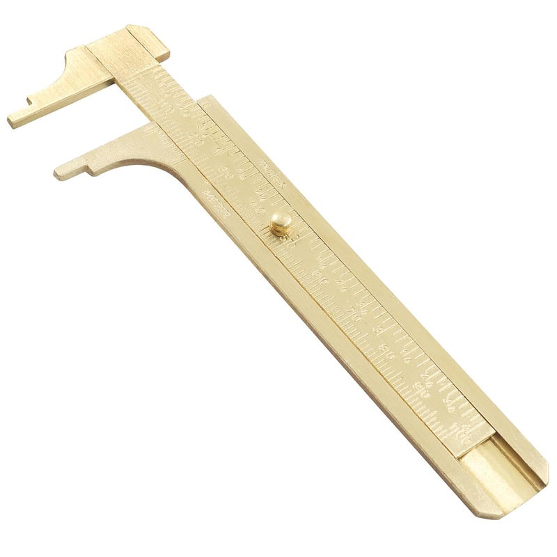 Moicstiy 1 Pcs Millimeter Ruler, Brass Pocket Vernier Caliper, Mini Measuring Tool for Jewelry, Beads, Rings, Wire - 100mm / 3.94 Inch - Image 1